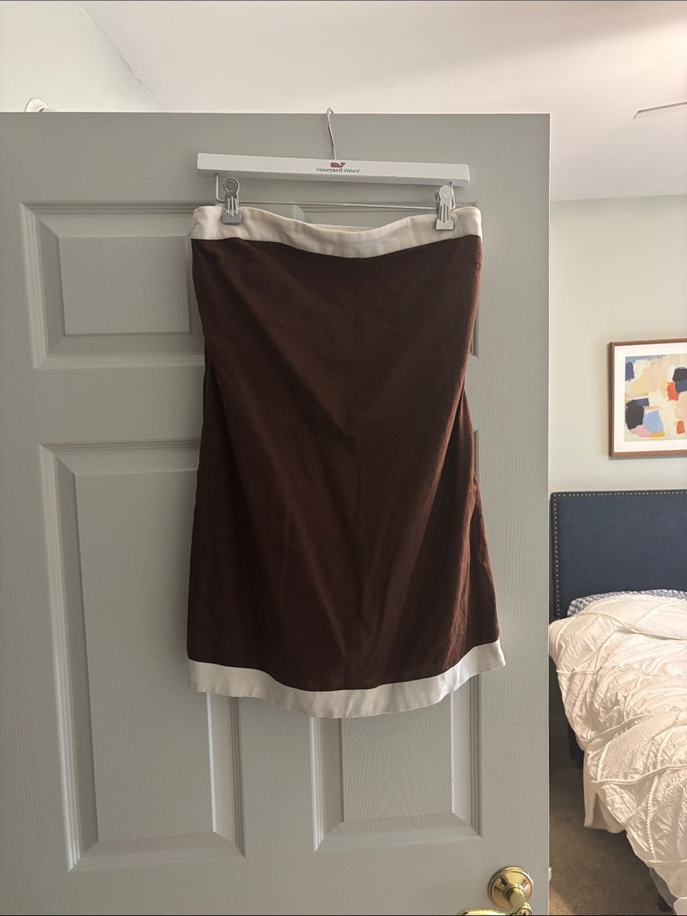 Brown shorts with Cream Contrast Trim A&F